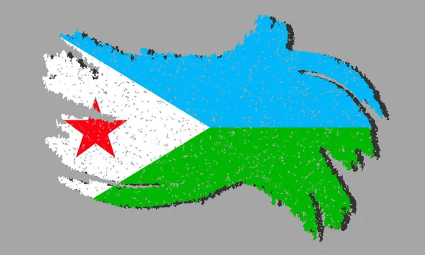 Bandera Grunge Djibouti Sombra Bandera Djibouti Sobre Fondo Aislado Ilustración — Archivo Imágenes Vectoriales