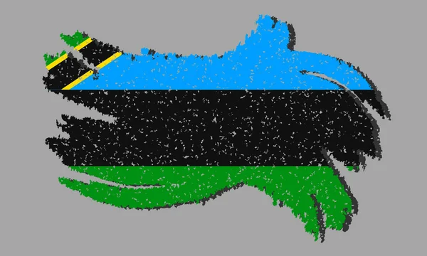 Zanzibar Grunge Vlag Zanzibar Vlag Schaduw Geïsoleerde Achtergrond Vector Illustratie — Stockvector