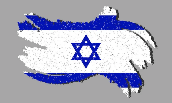 Israel Flag Grunge Israel Flag Shadow Isolated Background Vector Illustration — Stock Vector