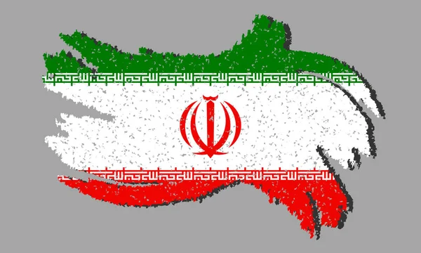 Iran Bandiera Grunge Iran Bandiera Con Ombra Sfondo Isolato Illustrazione — Vettoriale Stock