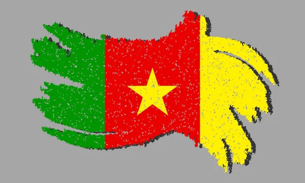 Σημαία Του Καμερούν Σημαία Του Καμερούν Σκιά Απομονωμένο Φόντο Απεικόνιση — Διανυσματικό Αρχείο
