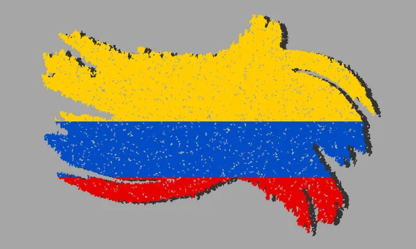 Bandera Colombia Bandera Colombia Con Sombra Sobre Fondo Aislado Ilustración — Archivo Imágenes Vectoriales