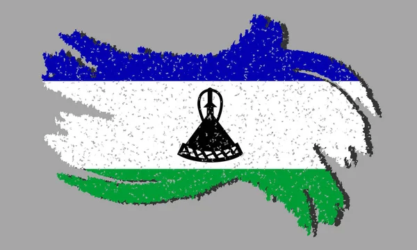 莱索托格龙格旗 莱索托国旗与阴影在孤立的背景 矢量插图 — 图库矢量图片