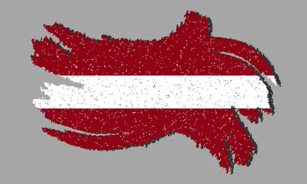 Флаг Латвии Гранж Флаг Латвии Тенью Изолированном Фоне Векторная Иллюстрация — стоковый вектор