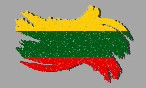 Litouwen Grunge Vlag Litouwen Vlag Met Schaduw Geïsoleerde Achtergrond Vector — Stockvector