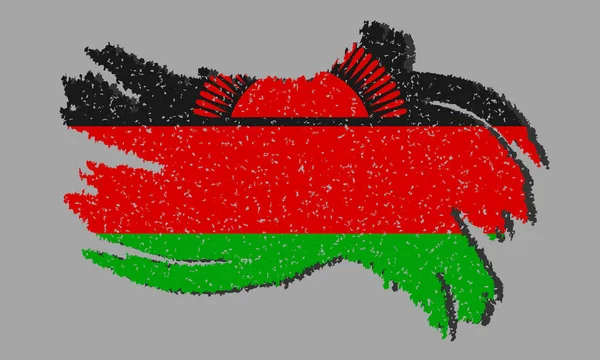 Bandeira Grunge Malawi Bandeira Malawi Com Sombra Fundo Isolado Ilustração — Vetor de Stock