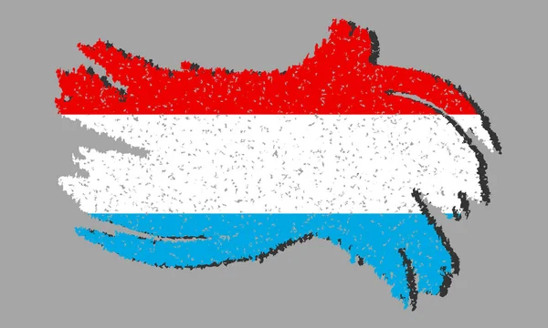 Drapeau Gris Luxembourgeois Drapeau Luxembourgeois Avec Ombre Sur Fond Isolé — Image vectorielle