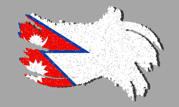 Bandeira Grunge Nepal Bandeira Nepal Com Sombra Fundo Isolado Ilustração —  Vetores de Stock