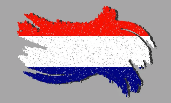 Ολλανδική Σημαία Γκραντζ Ολλανδική Σημαία Σκιά Απομονωμένο Φόντο Απεικόνιση Διανυσματικών — Διανυσματικό Αρχείο