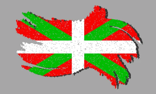 Grunge Bask ülke bayrağı, izole arka plan üzerinde gölge ile Bask ülke bayrağı, vektör illüstrasyon