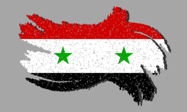 Síria Bandeira Grunge Síria Bandeira Com Sombra Sobre Fundo Isolado — Vetor de Stock