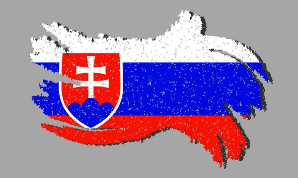 Slovacchia Bandiera Grunge Slovacchia Bandiera Con Ombra Sfondo Isolato Illustrazione — Vettoriale Stock