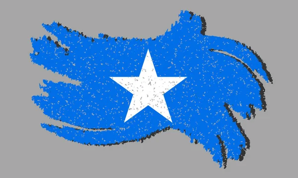 索马里格格旗 索马里国旗与阴影孤立的背景 矢量插图 — 图库矢量图片