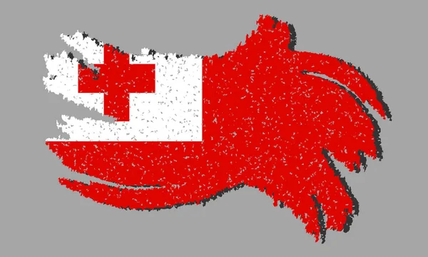 Bandeira Tonga Grunge Bandeira Tonga Com Sombra Fundo Isolado Ilustração —  Vetores de Stock