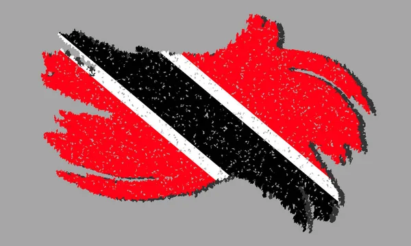 Grunge Bandera Trinidad Tobago Bandera Trinidad Tobago Con Sombra Sobre — Archivo Imágenes Vectoriales