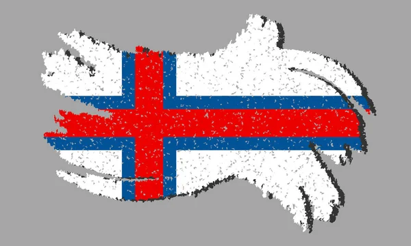 Flag Faroe Islands Grunge Flag Faroe Islands Shadow Isolated Background — Stock Vector