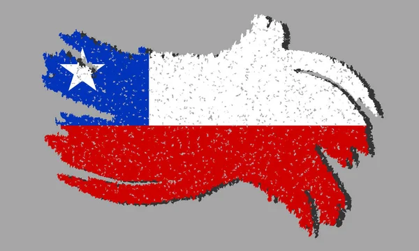 Greunge Chile Flag Chile Flag Shadow Other Background Vector Illustration — 스톡 벡터