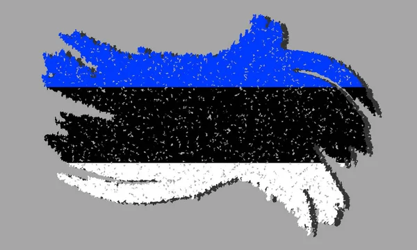 Гранж Эстонский Флаг Эстонский Флаг Тенью Изолированном Фоне Векторная Иллюстрация — стоковый вектор