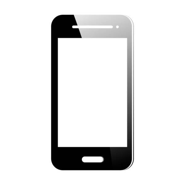 Czarny Smartfon Pustym Ekranem Białym Izolowanym Tle Ilustracja Wektora — Wektor stockowy