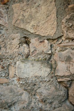 Bir ortaçağ kalesi eski taş duvar. Eski taş yapı