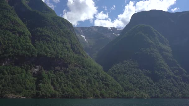 Paysage Fjord Aurlandsfjord Depuis Eau — Video