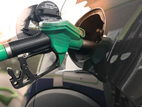 Tankning Bil Bensinstation Begreppet Bränsle Prisförändring — Stockfoto