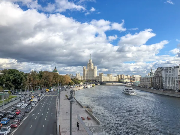 Moskou Rusland September 2018 Moskou Rivier Panorama Vanaf Park Zaryadye — Stockfoto