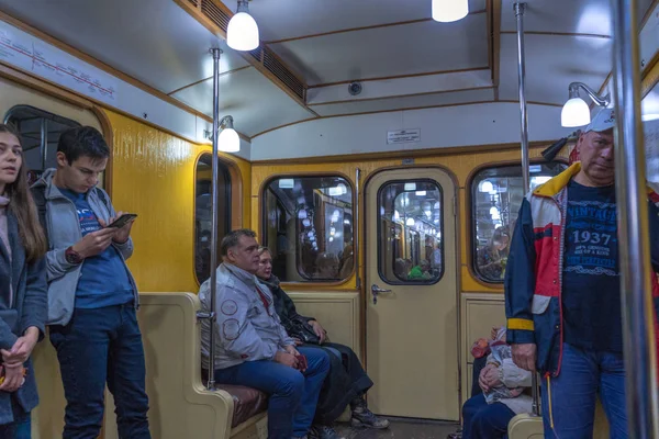 Moscow Federacja Rosyjska Września 2018 Vintage Wagonu Metra Usługi Zwykłych — Zdjęcie stockowe