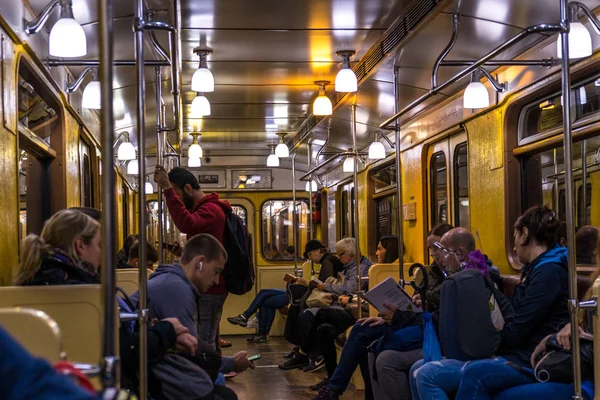 Moskau Russische Föderation September 2018 Oldtimer Metrowagen Einsatz Auf Einer — Stockfoto