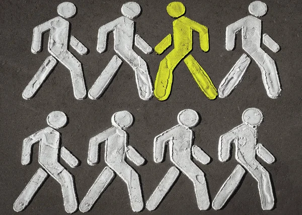 Concept Pedestrian Crossing Sign Symbolizing People Diversity Struggle Fighting Your — Stock Photo, Image