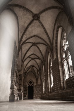 İç koridor geçiş Gotik Ortaçağ kale