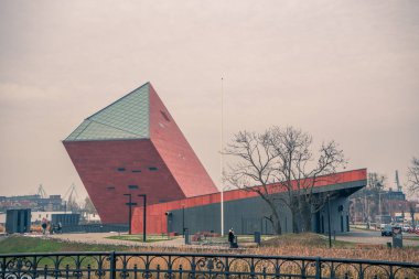 Gdansk, Polonya - Aralık 2018: Bina kompleksi Ww2 Müzesi