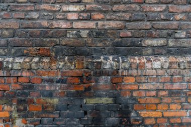 Doku deseninin eski bir ortaçağ tuğla duvar