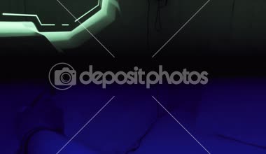 Kapsül otel haznesindeki içinde bir ortam ışık rengi üzerinden geçiş