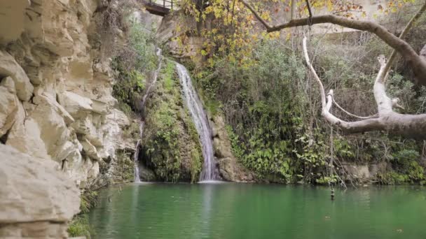 Адоніс Ванна Водоспад Кіпрі — стокове відео