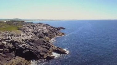 Norveç 'te Stavanger 'e yakın kayalık Kuzey Denizi kıyısındaki hava