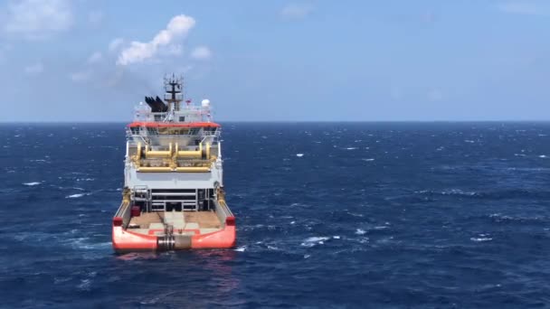 Indonésie Île Bornéo 2018 Remorqueur Ravitaillement Offshore Engagé Dans Des — Video