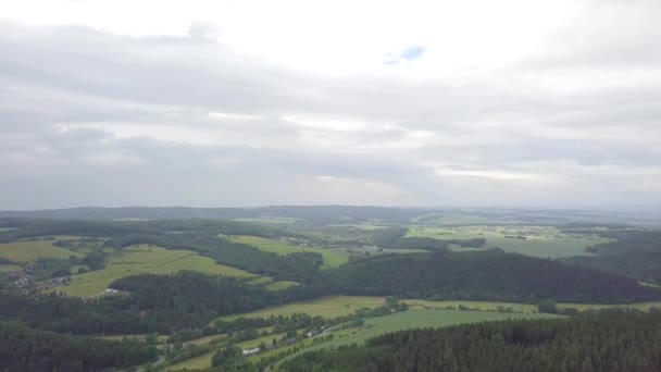 Aereo Della Campagna Morava Paesaggio Panoramico Colpo Volo Sopra Colline — Video Stock