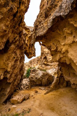 Kum taş Kanyonu. Avakas Gorge Paphos Kıbrıs'ın bölgesi