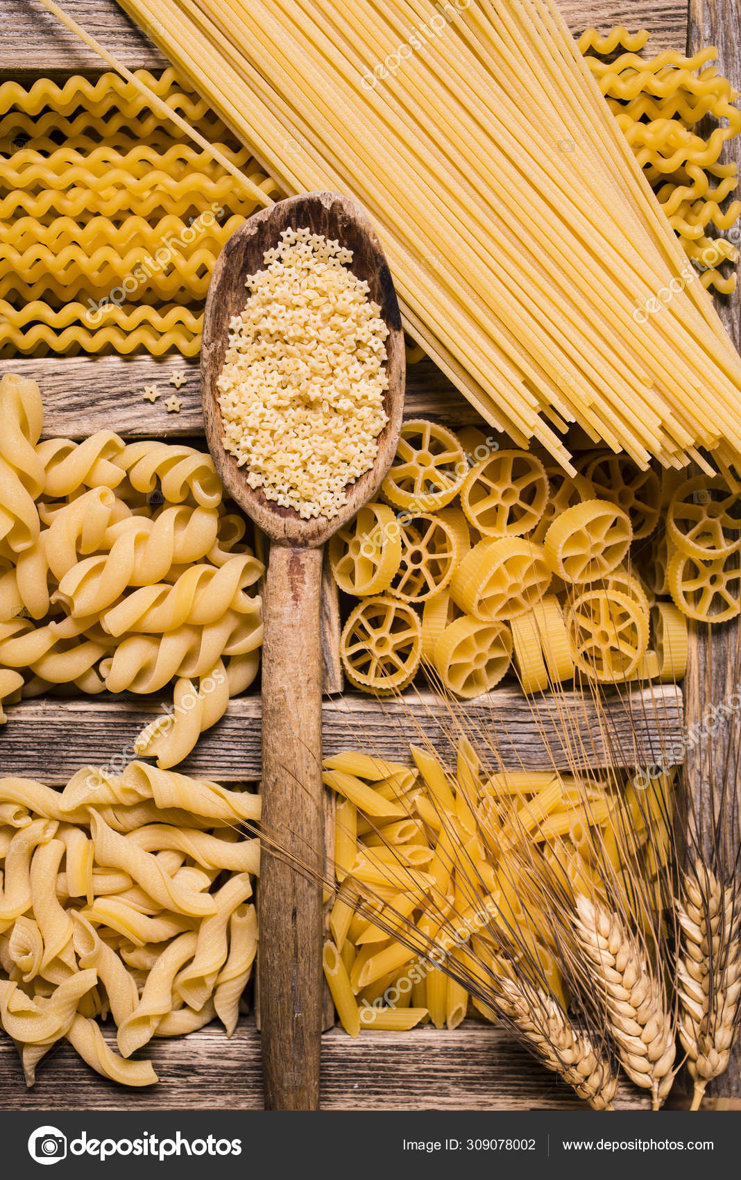 Vast assortment and types of Italian pasta Stock Photo by ©luigi58