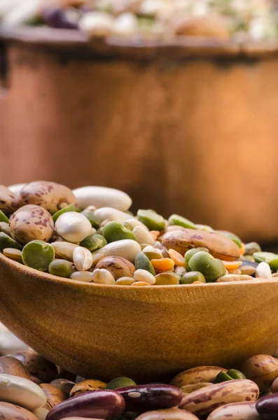 Vegetable soup and mixed cereals. — Stock Photo, Image