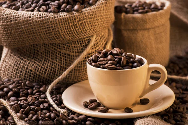 Brente kaffebønner – stockfoto