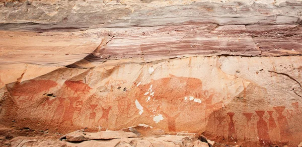 Arte Pinturas Acantilados 000 Años Antigüedad Cerca Del Río Mekong — Foto de Stock