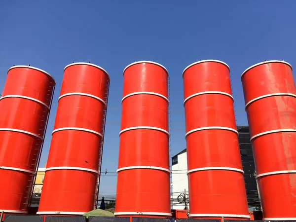 Vista Baixo Ângulo Unidade Mistura Bentonita Com Silo Bentonita Canteiro — Fotografia de Stock