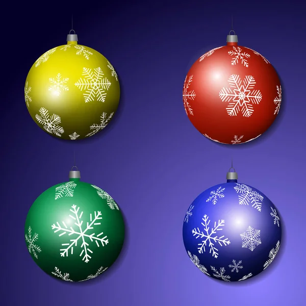 Tarka karácsonyi labdák — Stock Vector