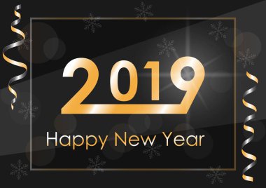 Vektör 2019 mutlu yeni yıl arka plan