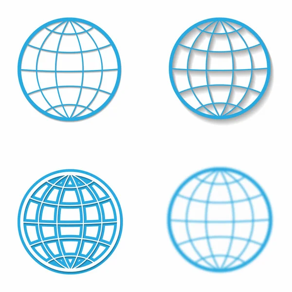 Set of different globes — Stock Vector