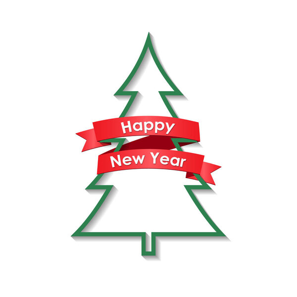 Рождественская елка с лентой
