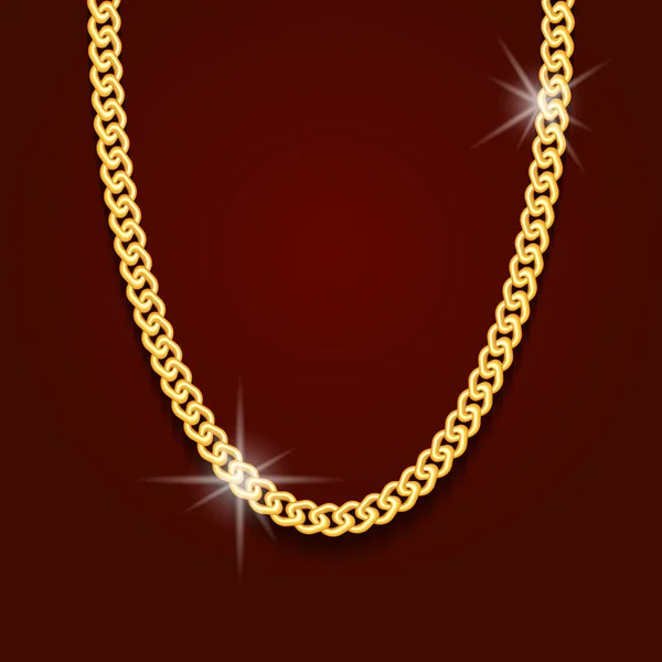 肥満またはブレスレットの形で金の鎖 — ストックベクタ