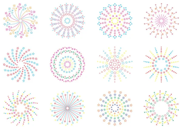 Feuerwerksleine gesetzt — Stockvektor